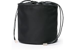 YONBEN Tall Purse Organizer Insert Womens Canvas Round Handbag Organizer Storage,Handbag Purse Organizer Round Cosmetic Pouch Bag Bucket Makeup Bag