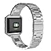 For Fitbit Blaze Band Small/Large, PUGO TOP Stainless Steel Replacement Strap Wristband with Metal Frame Fitbit Blaze Smart Fitness Watch, Suit for Women and Men, Silver