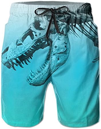 Men's Dinosaur Skull Swim Trunks Printing Quick Dry Swimwear Swimsuit Casual Beach Board Shorts