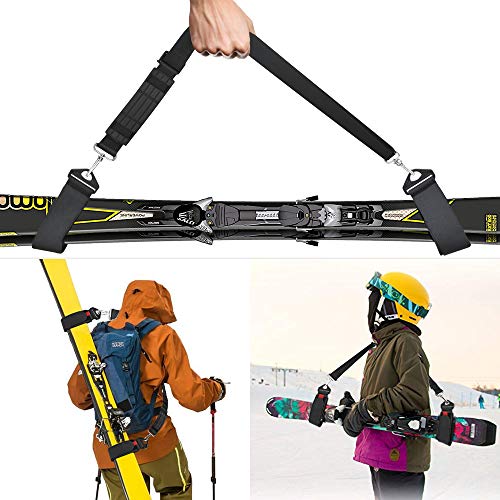 GREENEVER Ski Strap,Ski Carrier,Ski Straps and Pole Carrier,Ski Carrier Strap to Free Your Hands and Transport Your Ski Gear Everywhere You Go - Great for Families-Adults and Kids- Ski Carriers - Thumbnail 6