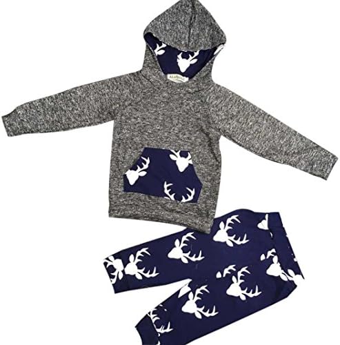 Baby Apparel JUNNEY 1Set Toddler Kids Baby Boy Girl Clothes Deer Hoodies Tops Sweatshirts Jacket +Pants Outfits Clothing Sets(0-24 months) (70CM 9 months)