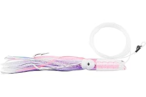 C&H LURES C&H Rattle Jet Trolling Lure – Rigged & Ready with Mustad Hook, AFW Swivel, Grand Slam Mono Line – 6 ft Skirted Saltwater Fishing Lure for Offshore & Big Game