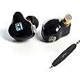keephifi Wired Earphone KBEAR KS2 Wired Headphone 10mm Composite Diaphragm Unit in Ear Monitor with Detachable Cable HiFi Bass Earbud Noise-Isolating Headset for Audiophile Musician (with mic, Black)