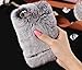 For iPhone 7 Plus Case [5.5inch], Gotd Luxury Crystal Bling Fluffy Villi Fur Plush Wool Design Protective Case Cover for iPhone 7 Plus (Gray)