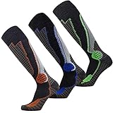 Pure Athlete High Performance Wool Ski Socks - Outdoor Wool Skiing Socks, Snowboard Socks
