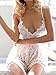 VintageRose Women's Lace Deep V Neck Halter Backless Romper Jumpsuit,White,Medium