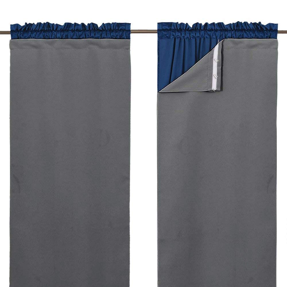 Photo 1 of NICETOWN Gray Blackout Drapery Liners for Curtains - Energy Smart Blackout Curtain Liners, Blackout Liner Panels Window Treatment (W45 x L58, 2 Panels with Bonus Curtain Hooks, Grey)