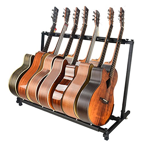 UNHO Guitar Stand 7 Holder Multi Guitar Folding Stand Rack Band Stage