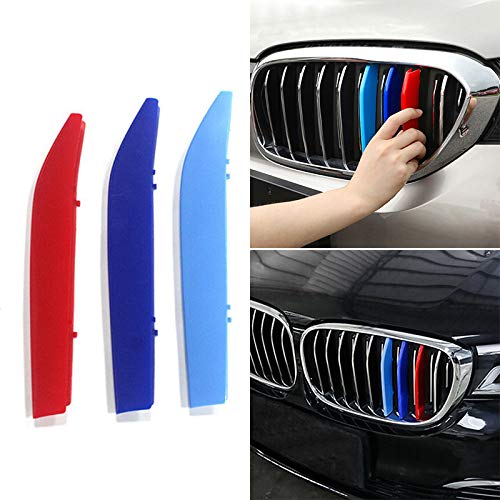 for 16-17 BMW 7 Series G11 G12 (9Grilles one Side) 3D M Styling 3 Colors Front Grille Trim Motorsport Stripes Grill Cover Performance Stickers 3Pcs