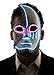 Neon Nightlife Men's Light up Half Face Venetian Sparkle Mask, Blue & Pink