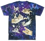 Ninja Kitty Cats Flying in Space T-Shirt