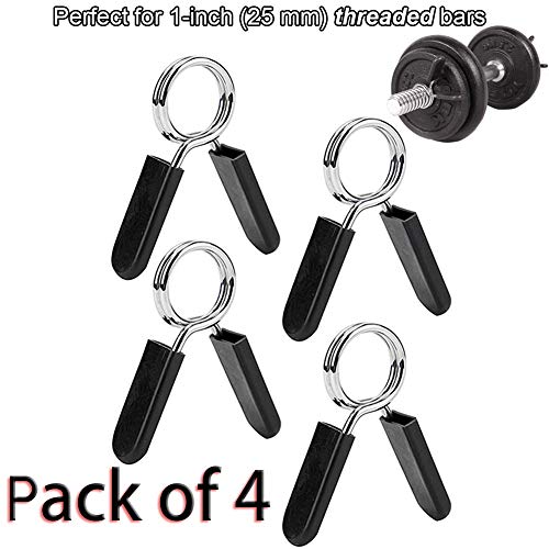 Lestino Spring Clip Collars, 1 inch (25 mm) for Smooth Dumbbell Handle or Standard Weightlifting Barbell (Pack of 4) - Thumbnail 7