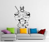 Deadpool Wall Decal Marvel Comics Antihero Vinyl Sticker Comic Book Character Home Interior Wall Decor (1d01p)