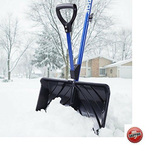 Snow Shovel Backsaving Solution Ergonomic Spring-Loaded Grip Heavy Duty &amp; eBook by BO4Y