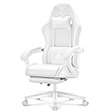 TUKAKA White Gaming Chair,Ergonomic Massage