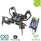 Freenove Quadruped Robot Kit with Remote Control | Arduino Based Project | Raspberry Pi | Spider Walking Crawling 4 Legged | Detailed Tutorial | Android APP | Wi-Fi Wireless RC 2.4G Servo