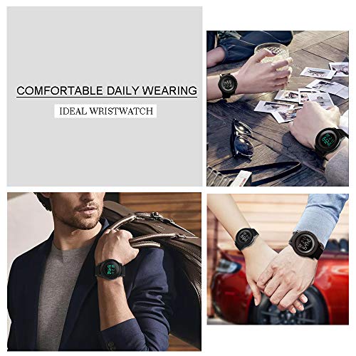 image for JOYSAE Men's Sports Watches,Fashion Wristwatch Multifunction Large Fac