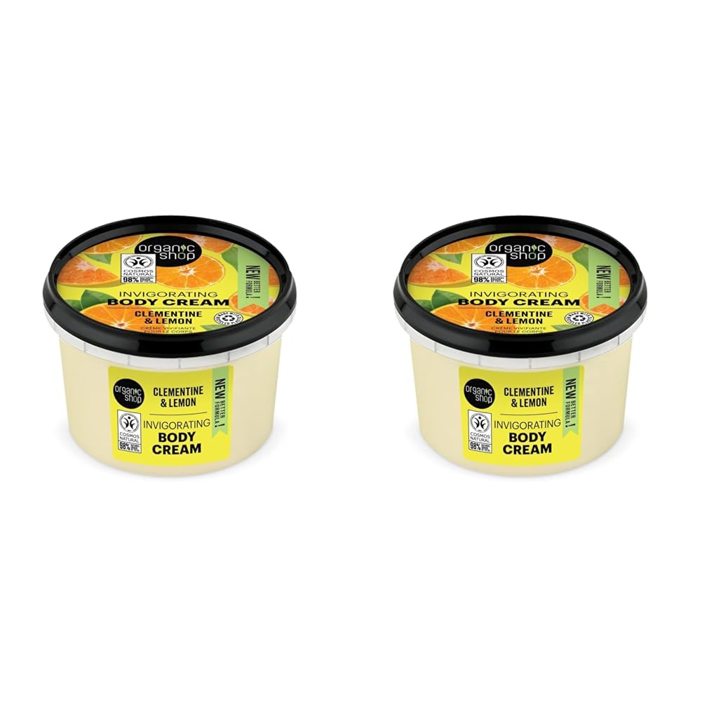 Organic Shop Invigorating Body Cream Clementine and Lemon (250ml) (Pack of 2)