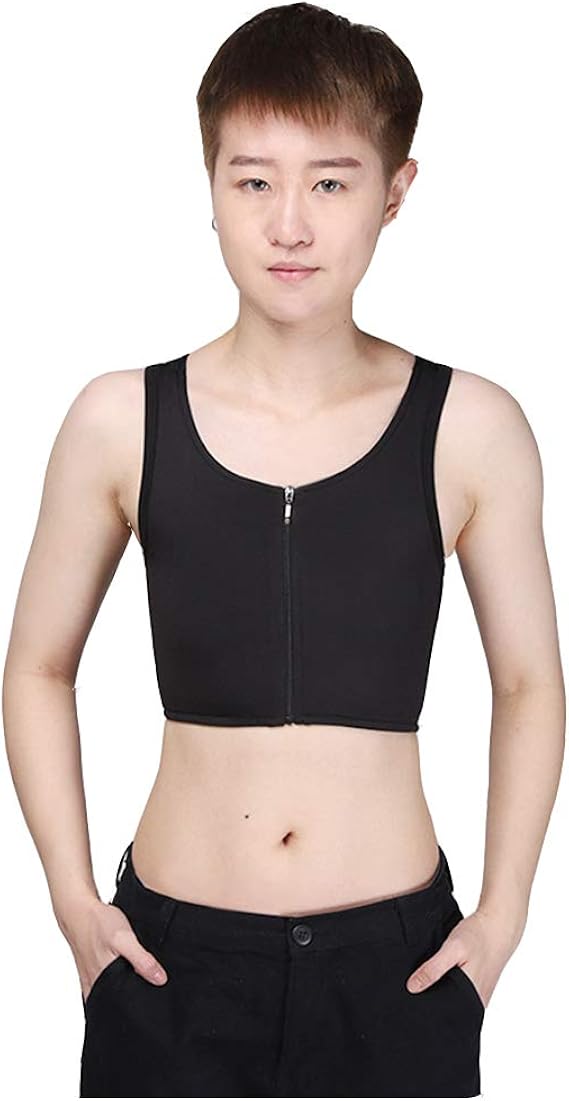 BaronHong Breathable Middle Zipper Half Length Chest Binder Tomoy Trans