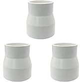 3PCS 2" x 1-1/2" PVC DWV Reducer Coupling Adapter (Socket x Socket) Schedule 40 Slip Reducing Coupling Pipe Fittings for Home