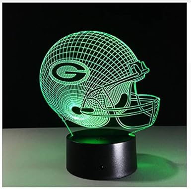 3D Lampe Fußball Green Bay Packers Helm LED-Licht 7 Farbwechsel