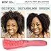 BESTOOL Original Detangler Brush Set, Detangling Brush & Comb for Defining Natural Curly Hair, Detangle Wet or Dry Afro 3a to 4c Texture, with 2 Hair Clips (Pink)