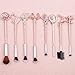 Thrones Eye Makeup Brushes - 8pcs Wand Makeup Brushes with Soft Synthetic Fiber and Metallic Handle for Eyebrow Eyeshadow Foundation Blending and Lips, Game Gift for Sister Girls (Rose Gold)
