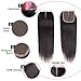 MIRTHFUL Straight Bundles With Closure Brazilian Straight Human Hair 3 Bundles With Lace Closure Natural Color Human Hair Extensions (10 12 14 w 10 middle part)