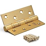 YAGU 3 Pack 4'' Door Hinges Brushed Gold 4 x 3 Inch