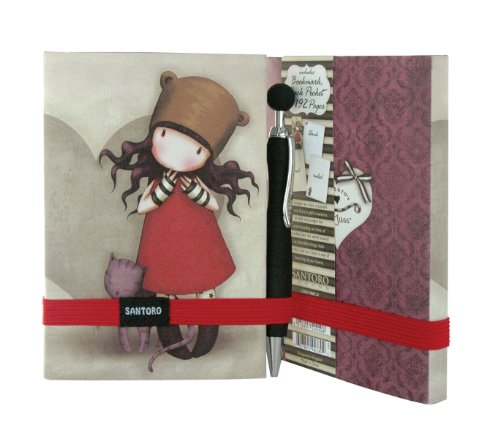 Santoro Gorjuss Premium Journal Set with Bookmark and Pen, Purrrrrfect Love (GJ19612)