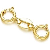 10K Gold Clasp Double Lobster Clasp Necklace Extender Clasp Bracelet Extension Connector for DIY Necklace Bracelet Jewelry Making(Style 12)