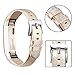 Tobfit Compatible with Fitbit Alta HR and Fitbit Alta Leather Bands Replacement Leather Watch Bands with Stainless Steel Buckle Compatible with Fitbit Alta HR and Alta (Gold+Silver)