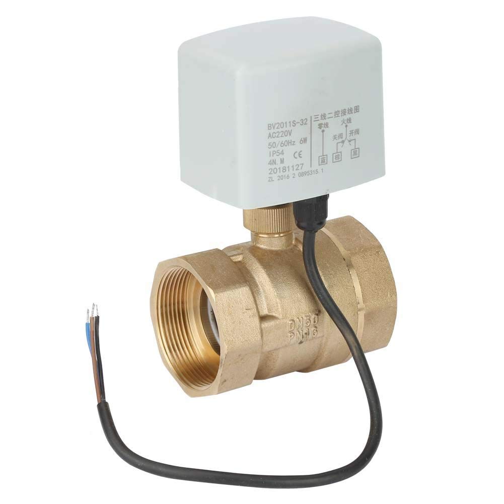 AC 220V Electric Ball Valve, DN50 2" Inch 2-Way 3-Wire Brass Motorized Ball Valve - Image 5
