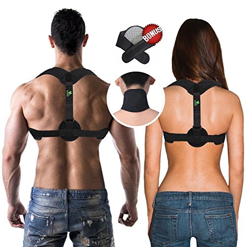 COR619 Back Posture Corrector Brace - For Men and For Women. Posture Support, Remedies Bad Posture, Medical Posture Corrector for Thoracic Kyphosis. Designed for Comfort.+ FREE Neck Pain Brace