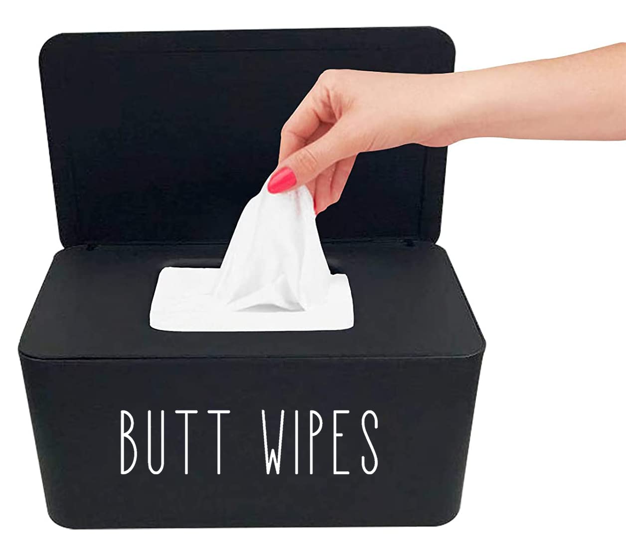 Photo 1 of Moorfowl Butt Wipes Dispenser for Bathroom, Upgrade Size(8.2L x 4.9W x 3.9H inches), Large Capacity Flushable Wipes Holder Container for Restroom