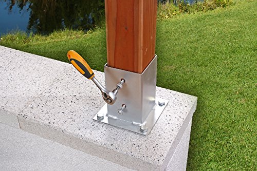Alberts 211639 Aufschraubhülse | für Rund- oder Vierkantholzpfosten | feuerverzinkt | 91 x 91 mm – Bild 4