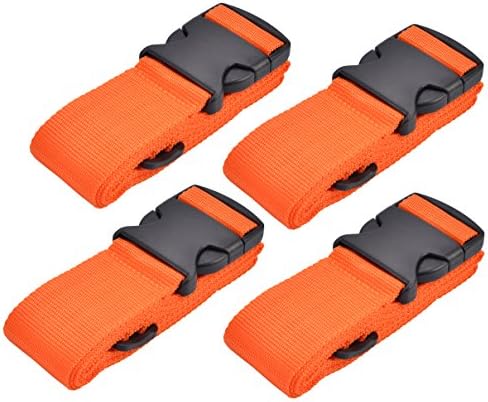 WeBraveryWeBravery Adjustable Luggage Straps Suitcase Belt Travel Strap Accessories (4Pack-Orange)