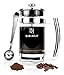 Premium 34 Oz. French Press Coffee Maker by Bar Brat ™ | Best Way To Drink & Make Coffee | Perfect For Coffees & Teas | 110 Cocktail Recipe Ebook Included
