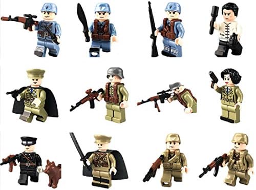DAN DISCOUNTS Mini Figures Set-12 Piece Army Minifigures SWAT Team with Military Weapons Accessories,Building Blocks Kids Educational Toy Gift for Kids