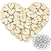 Bememo 200 Pieces in Total, Wooden Heart Tags with Holes and Rings, Family Birthday Plaque Tags Heart Shaped Wood Discs for Birthday Reminder Calendar Board Chore Boards Wedding DIY Crafts