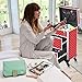 OUDMAY Makeup Case - Professional Rolling Artist Cosmetic Beauty Storage Organizer With 2 Large Locks and Drawer Crystal Red