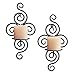 HUJI Elegant Pair of Iron Decorative Swirling Scroll Design Wall Hanging Art Candle Holders (1, Antique Finish)