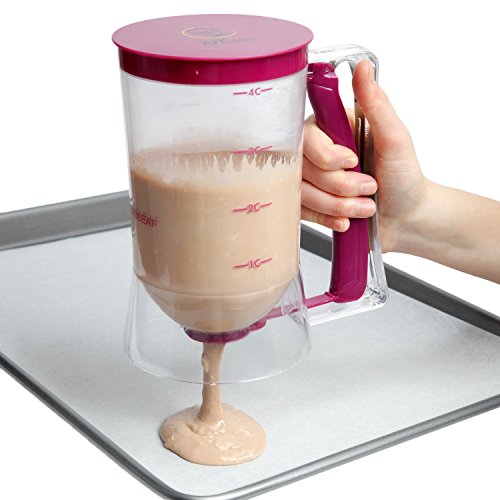 Batter Dispenser - Easy Pour with Measuring Label. Perfect for Pancakes, Cupcakes, Waffles, Muffins, Crepes, etc.