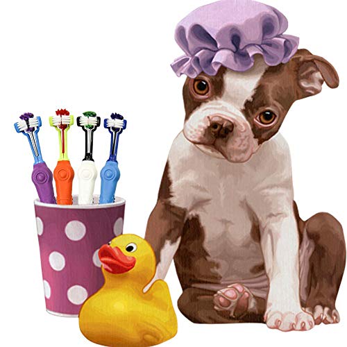 2 Pack Dog Cat Toothbrush Three Sided Pet Toothbrush Dog Brush Addition Bad Breath Tartar Teeth Care Dog Cat Cleaning Mouth