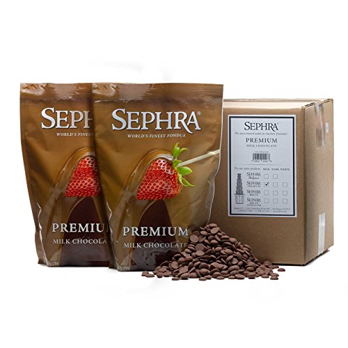Milk Chocolate Fondue Dipping Chocolate Milk for Chocolate Fountains, Kosher Dairy, Milk Chocolate Chips for Baking, Fondue Chocolate Melting Chocolate, Sephra Premium Milk Chocolate 20 lb Case