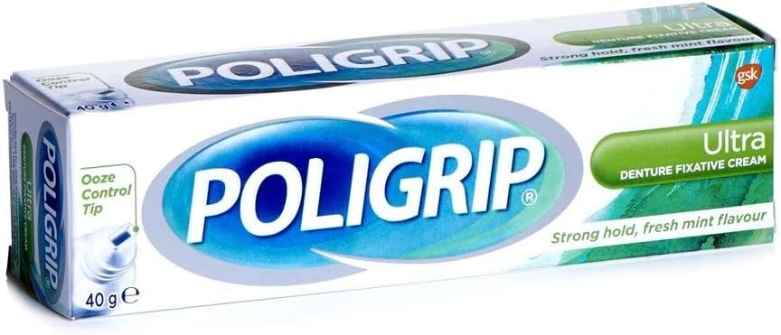 Poligrip Denture Fixative Cream Ultra Mint (40g) by Super Poli-Grip