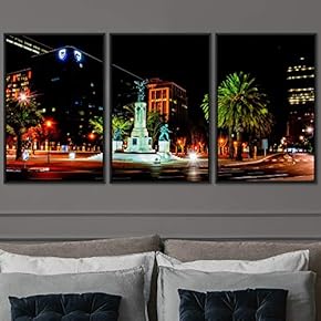 signwin 3 Piece Framed Canvas Wall Art City...