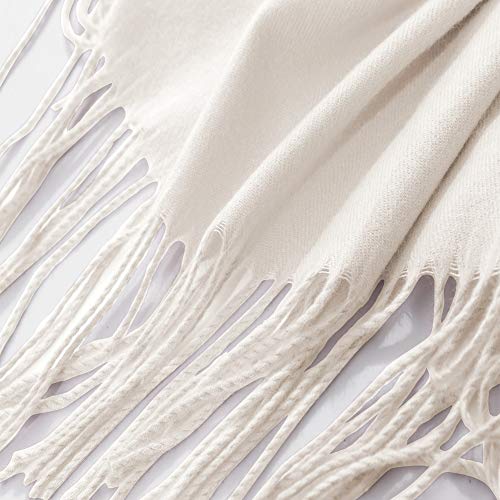 Bellonesc Cashmere Scarf Shawls for Women and Men (Cream Color)
