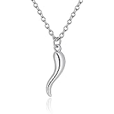 PIYIZ Italian Horn Necklace 14K Gold Plated Prepper Pendant Amulet Talisman Jewelry Stainless Steel Chain Cornicello Necklaces for Women