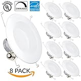 Sunco Lighting 8 PACK - 13W 5/6inch Dimmable LED Retrofit Recessed Lighting Fixture (=75W) 4000K Cool White Energy Star, UL, LED Ceiling Light - 965 Lumens Recessed LED Downlight